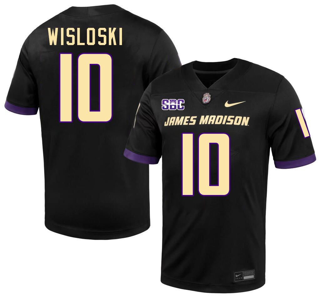 #10 Braeden Wisloski JMU Jersey,James Madison Dukes Football Jerseys Stitched-Black #10 Braeden Wisloski JMU Jersey,James Madison Dukes Football Jerseys Stitched-Black
